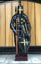 Medieval Brass Knight Wearable Suit Of Armour Crusader Larp Templar Full Body  picture