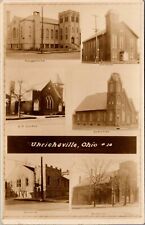Postcard OH Uhrichsvillle-Multi Views of City Church/Churches RPPC Real Photo L9 picture