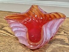 Vintage Murano Style Glass Bowl Ashtray Decor NL picture