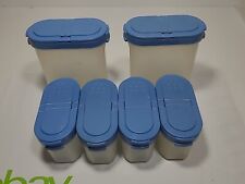 Lot Of 6 Tupperware 1843 & 1846 Spice Container Shakers Double Flip Blue Lids picture