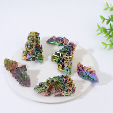 USA Natural Green Metal Stone Quartz Bismuth Ore Rough Pyramid Bismuth 10g-150g picture