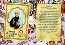 St. Saint Maximilian Kolbe with Prayer - Relic Paperstock Holy Card 14321 picture
