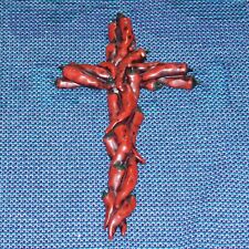 Spicy Hot Red Chili Peppers Decorative Crucifix Cross 15 X 9 Religious Symbol picture