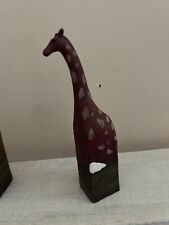 Vintage Cast Resin Giraffe Figurine Handpainted 7” tiered tray home decor picture