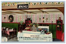 c1940s A Bit Of Sweden Smorgasbord Restaurant Interior Detroit Michigan Postcard picture