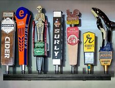 (X2 LOT OF 2)BLACK FINISH WALL MOUNTED BEER TAP HANDLE DISPLAY HOLDS 14 total picture