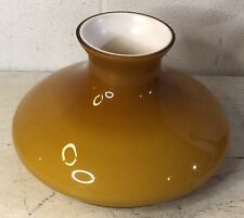 Antique Vintage Butterscotch Cased Glass Oil Lamp Dome Shade 9.5” Fit Hurricane picture