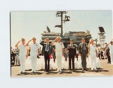 Postcard Ronald Reagan, made his first visit to an aircraft carrier, California picture