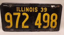 1939 ILLINOIS License plate 972-498 picture