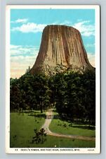 Sundance WY, Devil's Tower, Wyoming Vintage Postcard picture