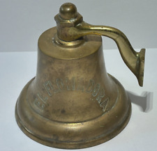 Antique Brass ship's Bell Nautical Marine EL FLOMADORA WITH HANGER picture