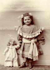 Antique Photo... Young Girl Holding Doll Victorian Era ... Photo Print 5x7 picture
