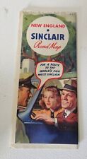 1939 NEW ENGLAND SINCLAIR Road Map Gas Station Oil Petro Advertising picture