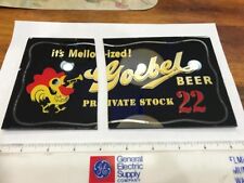 Vintage Goebel Beer Reverse on Glass sign from Detroit Michigan, Cracked picture