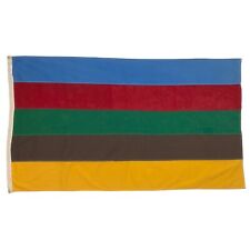 Vintage Cotton Unidentified Striped Signal Flag Nautical Scout Colorful Campfire picture