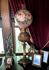 Gorgeous Antique 1800s LARGE Rochester Gone With the Wind Piano or Banquet Lamp picture