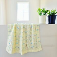 ✿ New HAND KNIT Blanket Afghan CREAM Handmade Soft Baby Throw OFF ANTIQUE WHITE picture