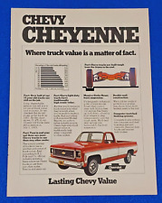 1974 CHEVY CHEYENNE PICKUP TRUCK ORIGINAL PRINT AD CLASSIC CHEVROLET WORK / FARM picture