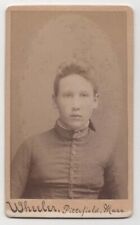 ANTIQUE CDV CIRCA 1870s WHEELER GORGEOUS YOUNG LADY IN DRESS PITTSFIELD MASS. picture