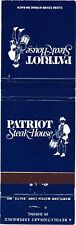 Patriot Steak House, Man Playing Drums Logo, Restaurant, Vintage Matchbook Cover picture