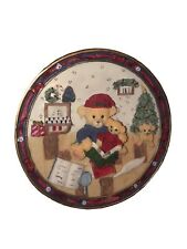 Teddy Bear Christmas Storytime Decorative Display Plate Raised 3D  7 ½” picture