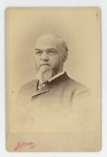 Antique Circa 1880s ID'd Cabinet Card Older Man With Beard, John Lewis New York picture