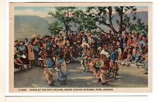 1940s Grand Canyon Fred Harvey Linen Postcard Dance Of The Hopi Indians-PP10 picture