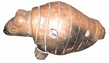Vintage Mexican Armadillo Ocarina Whistle Flute Clay Mud Pottery Handmade picture