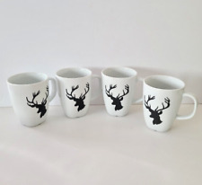 4 IKEA Chalet Collection Stag Mugs Buck 365 White Ceramic picture