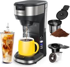 Upgraded Hot and Iced Coffee Maker for K Cups and Ground Coffee, Classic Black picture
