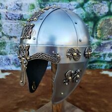16ga Medieval Knight Warrior Larp Norse Dragon Helmet Knight Viking Helmet picture