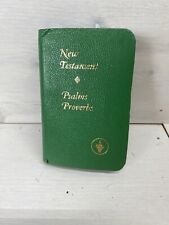 Gideons Pocket New Testament Psalms Proverbs Green Bible Mini Book picture