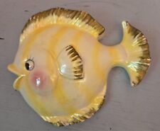 VINTAGE JAPAN BRADLEY YELLOW FISH WALL POCKET picture