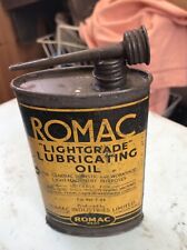 Vintage  Romac Lubricating  Oil  Can Motoring Petrol Oil Automobilia picture