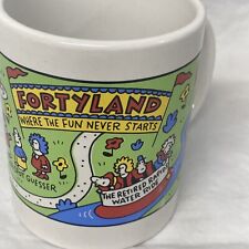 VTG  Forty Land Shoebox Coffee Mug Cup Hallmark FunnyOffice 40th Birthday Gag picture