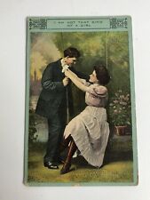 Antique Postcard Lovers, Couple, Flirting, Swing Unposted Divided Back picture