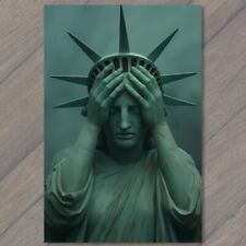 POSTCARD: Statue of Liberty Expresses Headache Disgust Cry America USA 😩🗽 picture