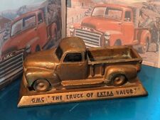 Vintage GMC 47-54 Cast Bronze Color Dealer Promo Paperweight (Rare)  picture