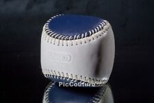 New Coach Baseball Paperweight Leather Rare Blue White Baseball 100% Authentic picture