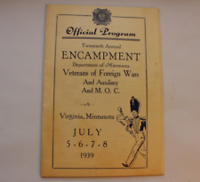 1939 VFW Virginia Minnesota Encampment & Parade Program 12th Annual VFW Aux MOC picture
