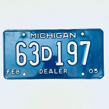 2005 United States Michigan Base Dealer License Plate 63D197 picture