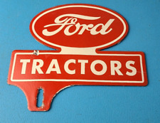 Vintage Ford Sign Topper - Gas Tractor Auto Car Porcelain License Plate Topper picture