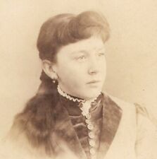 Old Vintage Antique Cabinet Card Photo Pretty Young Lady Woman Monroeville Ohio picture