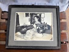 Vintage Black & White Photograph Picture South Indian Woman Playing Veena A68 picture