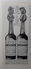 1962 C & G Vintage Print Ad Chapin Gore Bourbon Whiskey Carved Bottle Stoppers picture
