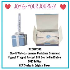 Wedgwood Jasperware ORNAMENT Blue*White Figural Wrapped Gift Box 2023 NEW in Box picture