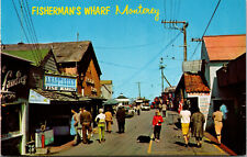 Vtg Old Fisherman's Wharf Fish Market Monterey California CA Unused Postcard picture