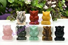 Wholesale Lot 8 Pcs 1.5” Natural mix Crystal Owls Healing Energy picture