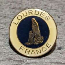 Lourdes France -  Our Lady of Lourdes The Virgin Mary Vintage Souvenir Lapel Pin picture