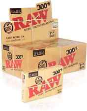 😎RAW CLASSIC NATURAL UNREFINED ROLLING PAPERS FULL BOX 1 1/4 -✨300's💛20 PACKS picture